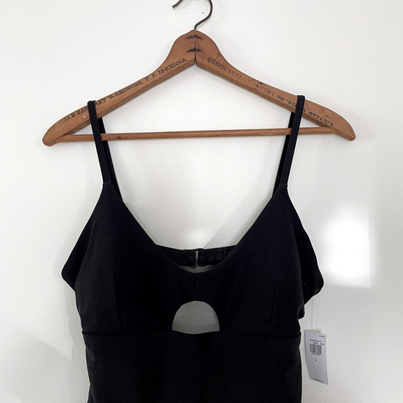 Black One Piece Keyhole Swimsuit - Picture 3 of 6